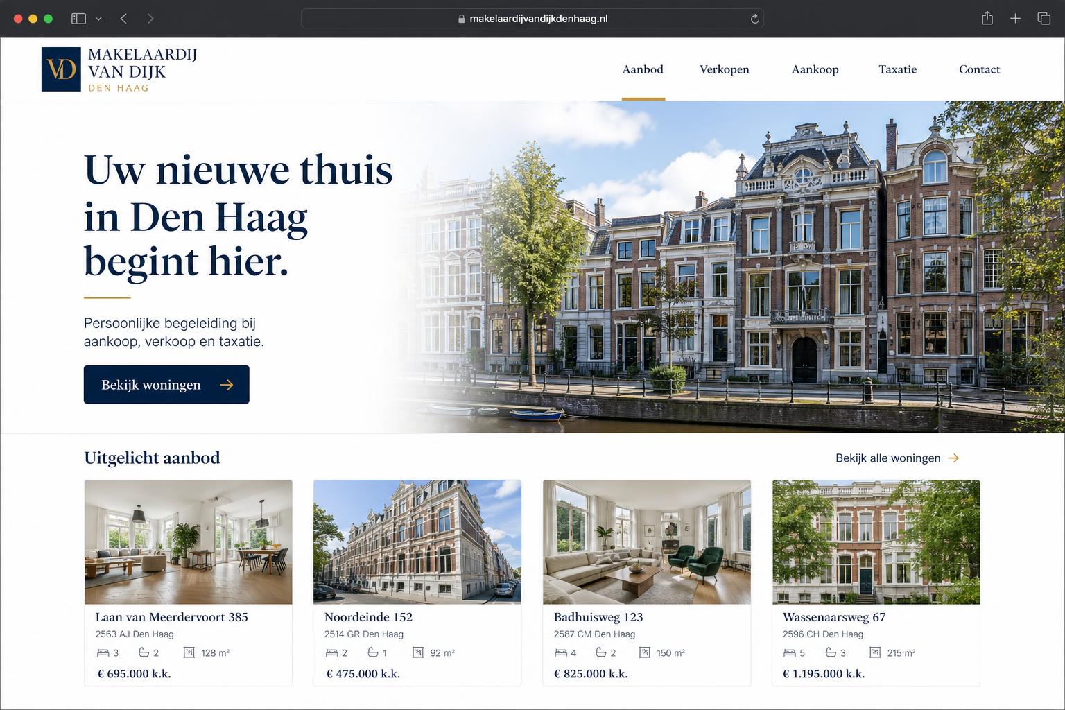 Diseño web para Makelaardij Van Dijk