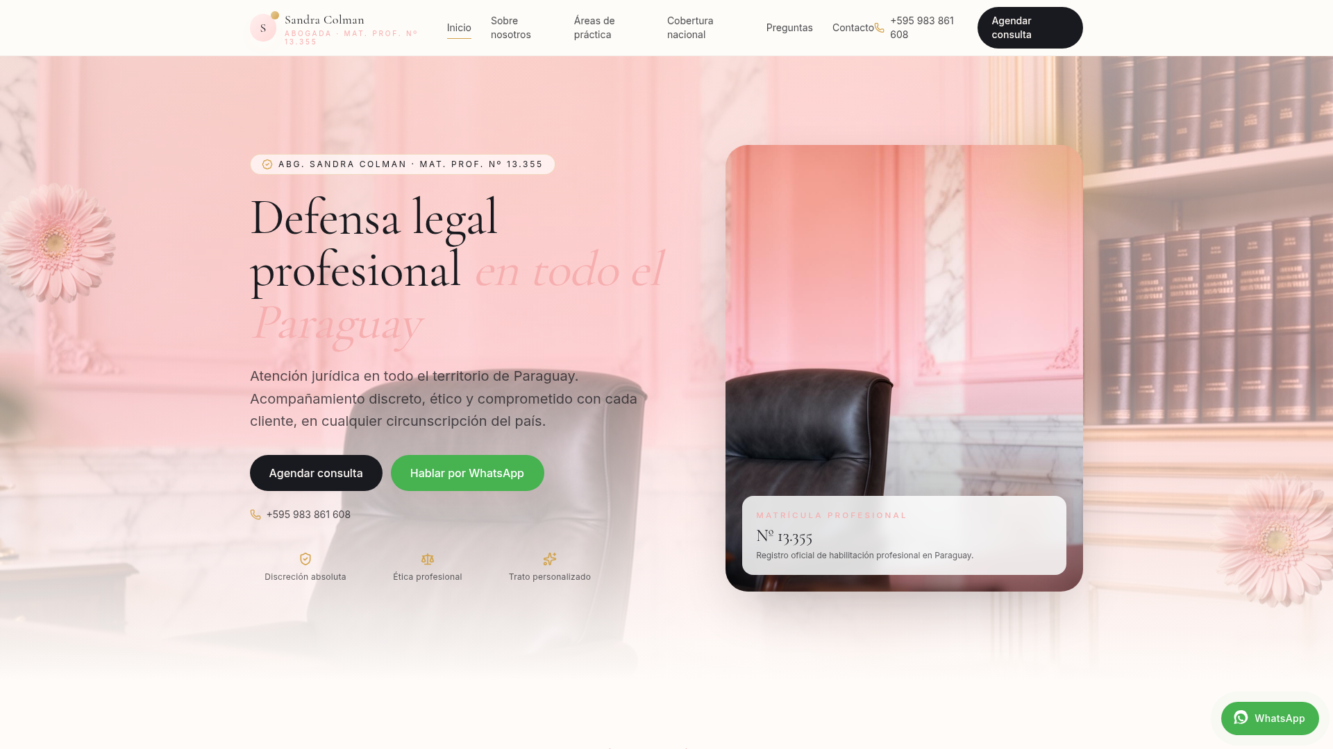 Diseño web para Sandra Colman